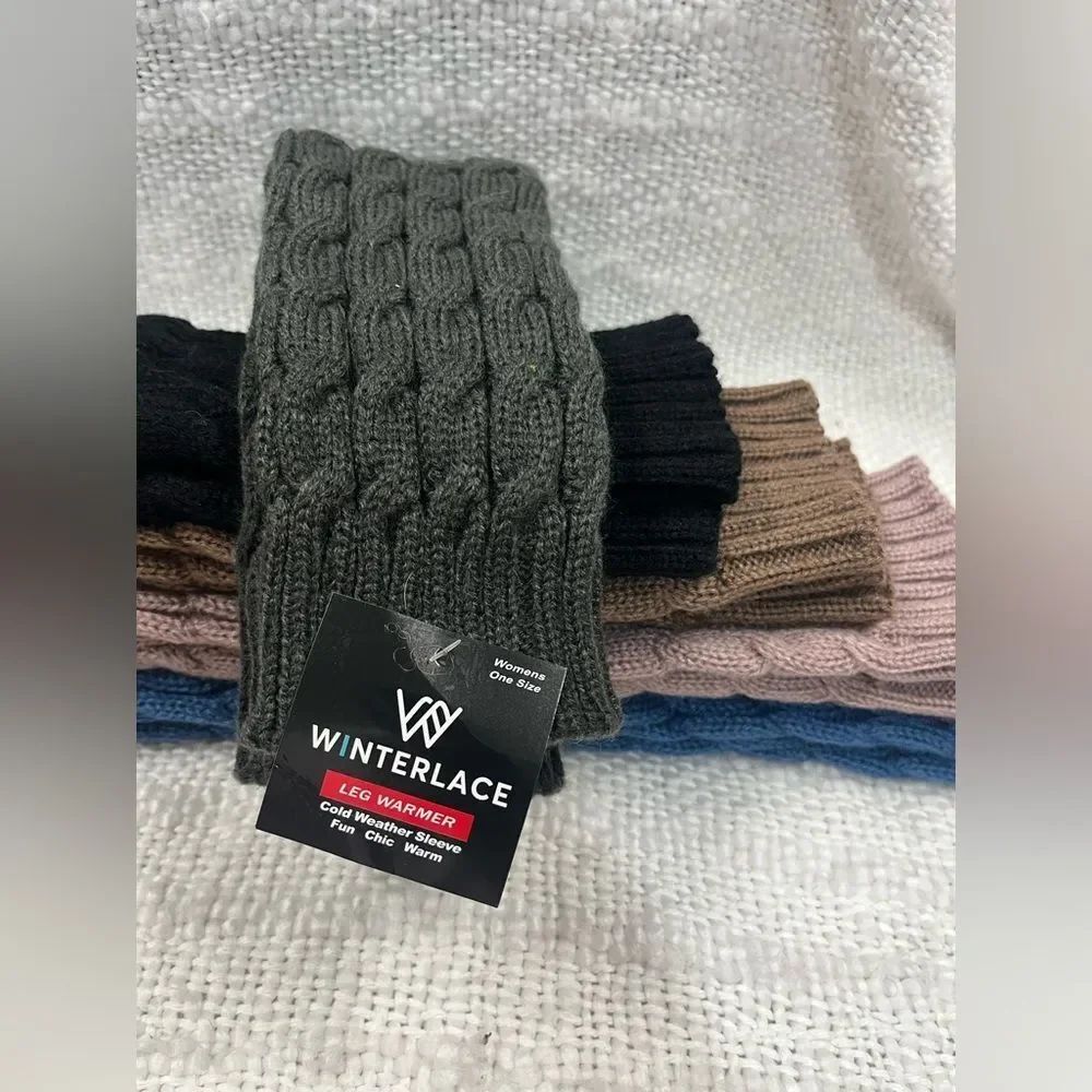 NWT LOT OF 5✨Winterlace Cable Knit leg warmers - Picture 3 of 8